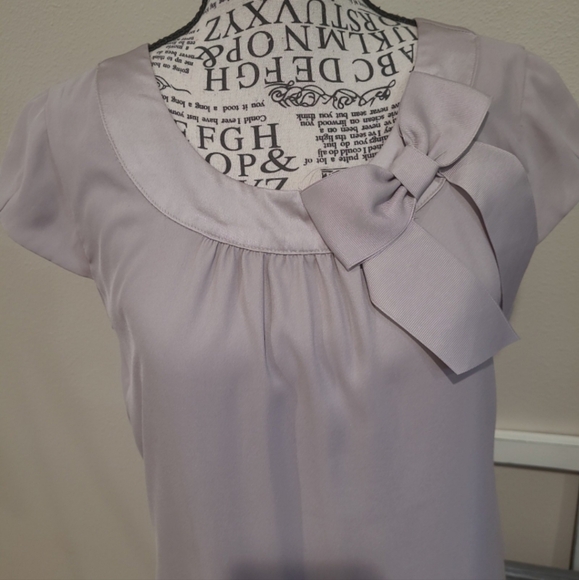H&M Women's Sz 6 Taupe Grey shift dress with satin trim event party career work - Picture 3 of 9